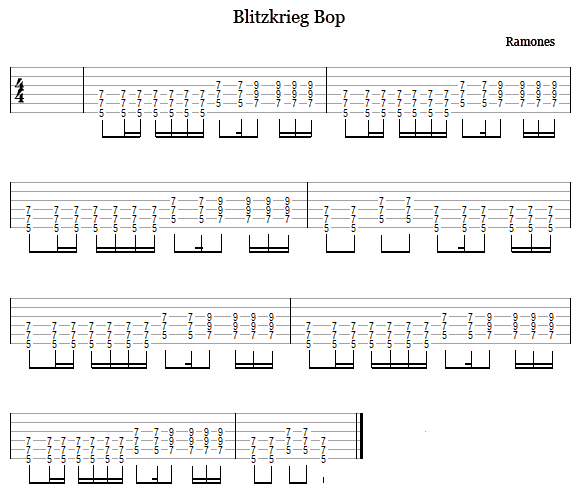 blitzkrieg bop tab