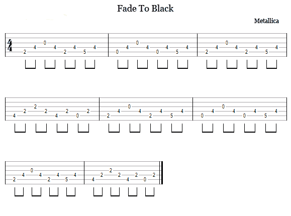 fade to black tab