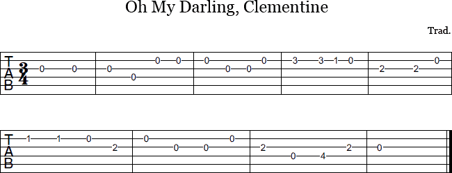 Oh My Darling, Clementine tab