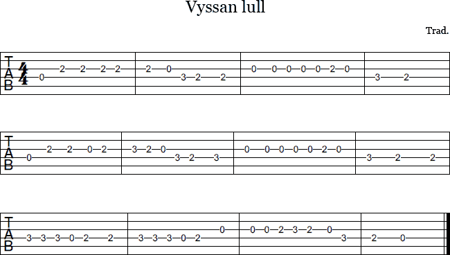 Vyssan Lull tabulatur