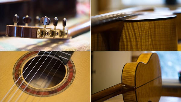 färdigbyggd gitarr collage