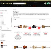 Skärmbild Gitarren.se hemsida