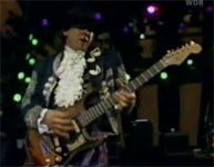 Stevie Ray Vaughan med gitarr